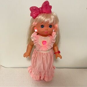 Vintage Fisher Price Pj Sparkles Light up Doll with dress and shoes